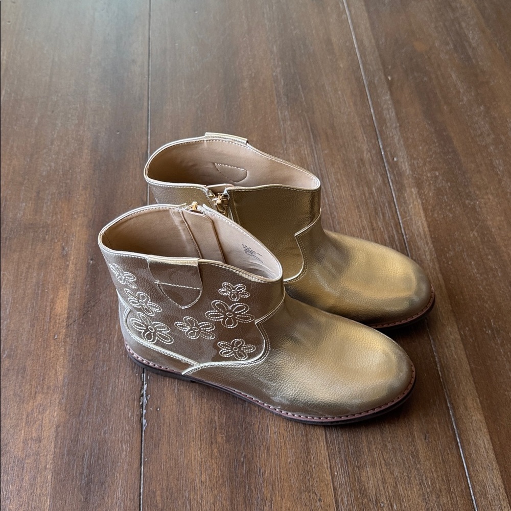 New Size 3K Janie and Jack Metallic Cowboy Boots